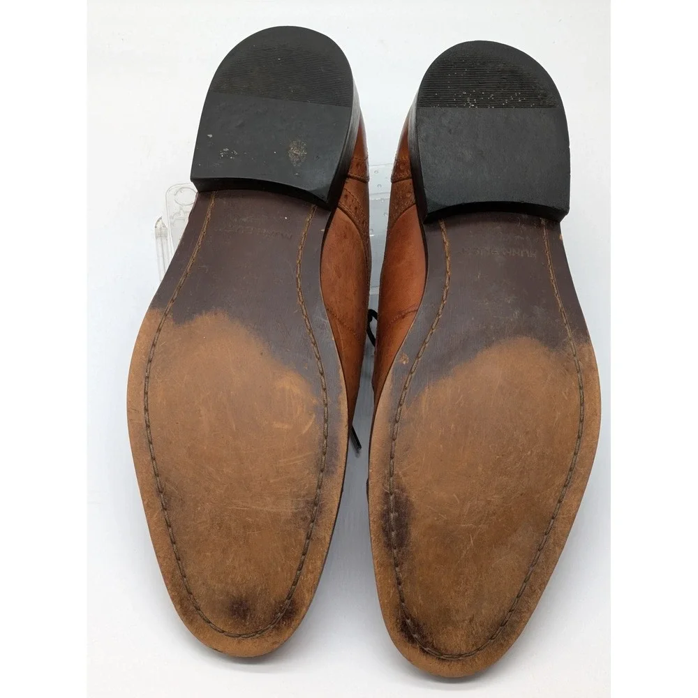 Nunn Bush Norcross 84526-221 Mens 12M Brown Leather Cap Toe Oxford Dress Shoes